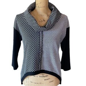 Joseph Ribkoff Textured Cowl Neck hi-lo Top- size 4